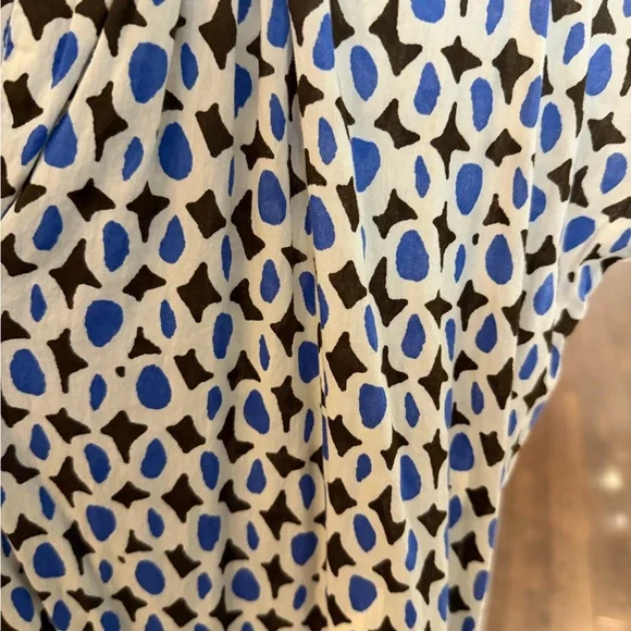Zara Blue & White midi patchwork dress size small soho NYC - Picture 3 of 7
